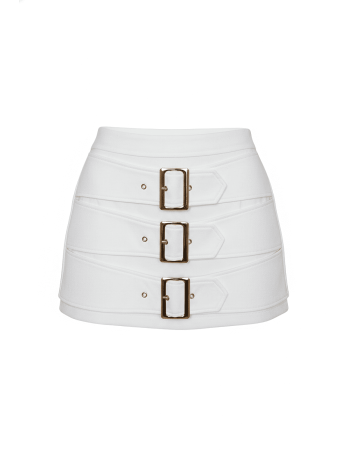 FALDA PANTALÓN HEBILLAS PREMIUM - BLANCO