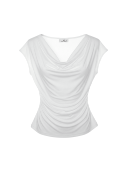 CAMISETA ESCOTE FLUIDO ALGODÓN - BLANCA