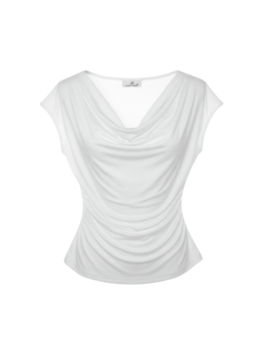 CAMISETA ESCOTE FLUIDO ALGODÓN - BLANCA