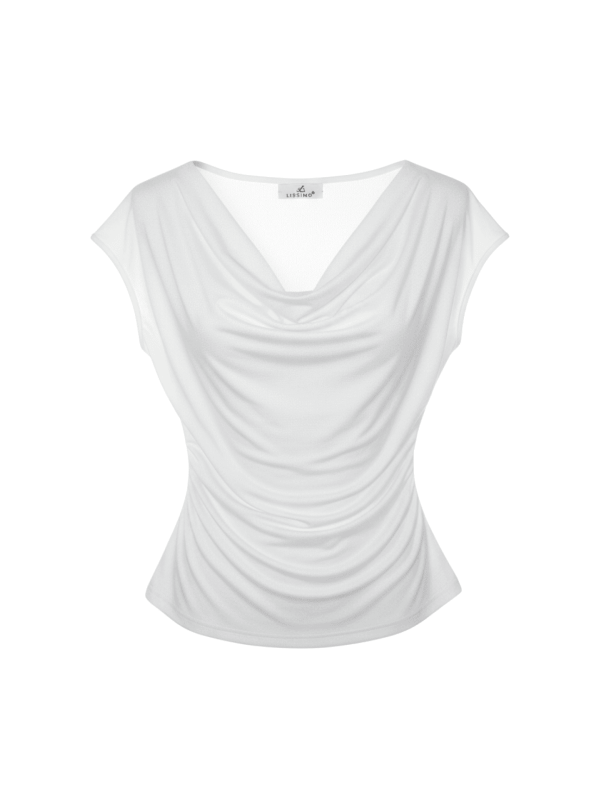 CAMISETA ESCOTE FLUIDO ALGODÓN - BLANCA