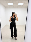 CONJUNTO SATINADO DE VESTIR - NEGRO