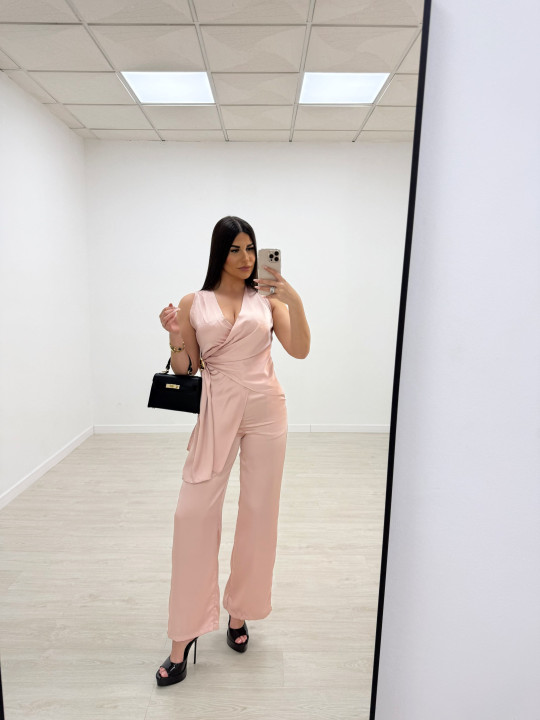 CONJUNTO SATINADO DE VESTIR - ROSA