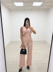 CONJUNTO SATINADO DE VESTIR - ROSA
