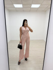 CONJUNTO SATINADO DE VESTIR - ROSA