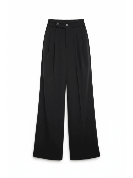 PANTALÓN DE VESTIR DOBLE BOTÓN - NEGRO
