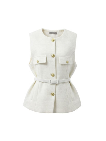 CHALECO TWEED - CREMA