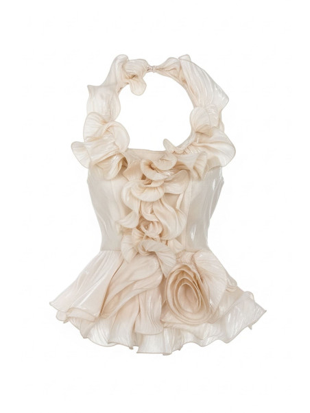 TOP MIRE HALTER - BEIGE