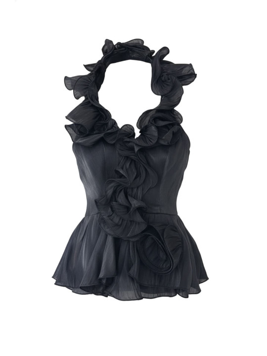 TOP MIRE HALTER - NEGRO