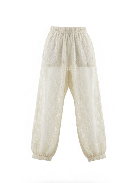 PANTALÓN ENCAJE CALIDAD SUPERIOR - BEIGE