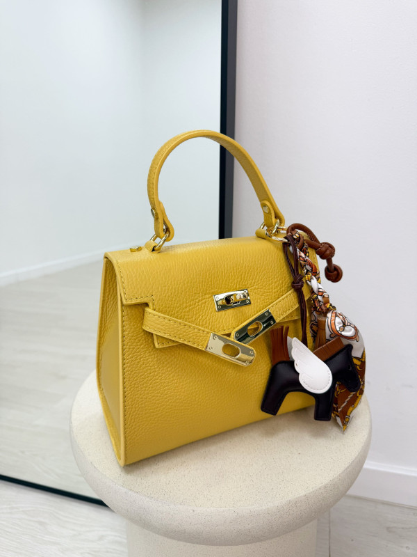BOLSO MAXI KELLY (PIEL 100%) - AMARILLO