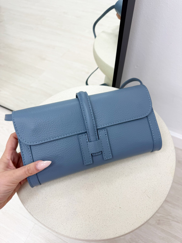 BOLSO BANDOLERA H (PIEL 100%) - AZUL