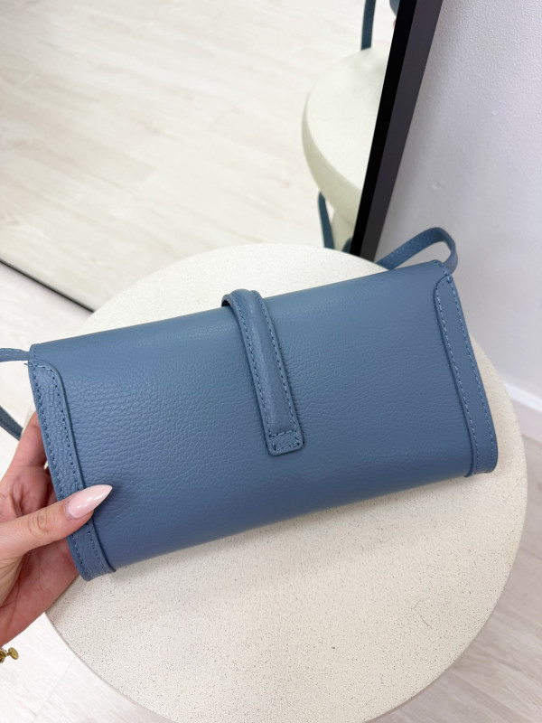 BOLSO BANDOLERA H (PIEL 100%) - AZUL