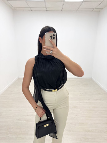 BODY GASA SATINADO NEGRO