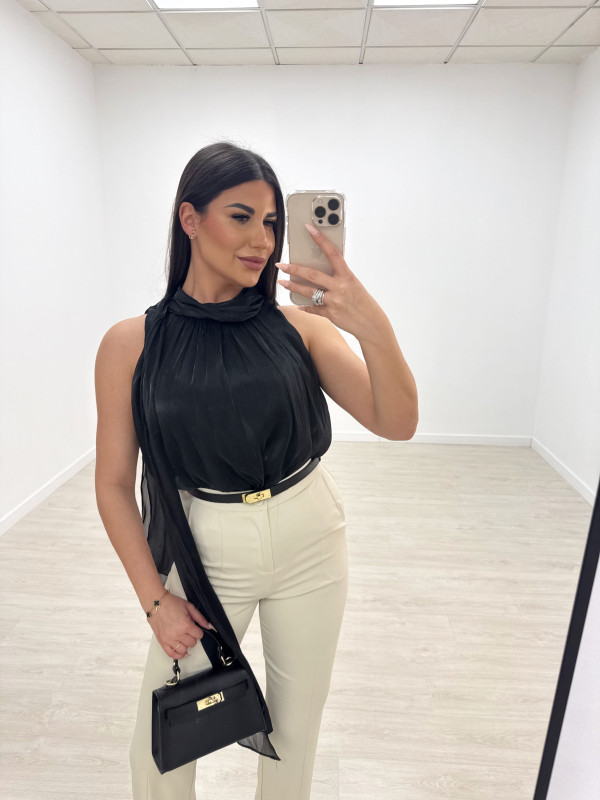 BODY GASA SATINADO NEGRO