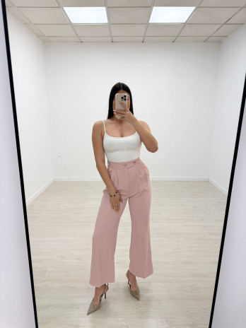 PANTALÓN DE VESTIR DOBLE BOTÓN - ROSA