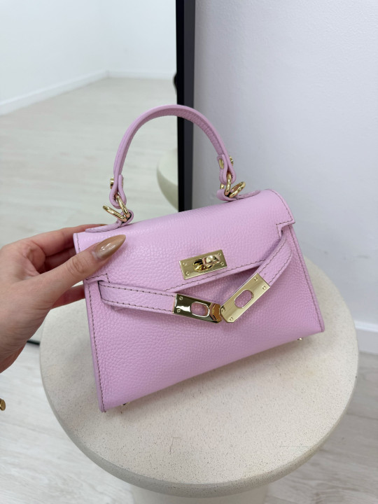 BOLSO MINI KELLY (PIEL 100%) - ROSA