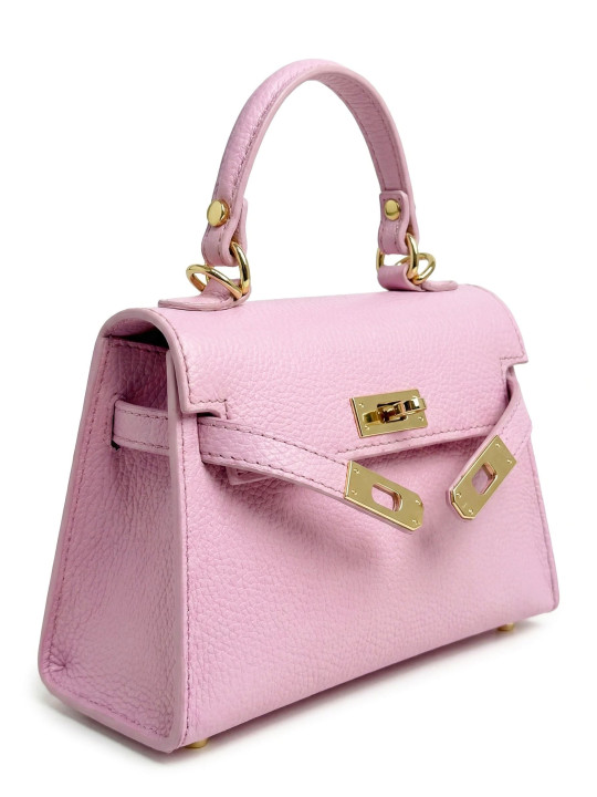 BOLSO MINI KELLY (PIEL 100%) - ROSA