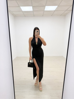 VESTIDO ISADORA LARGO - NEGRO