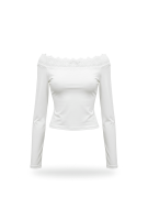 TOP ESCOTE BARCO ENCAJE - BLANCO