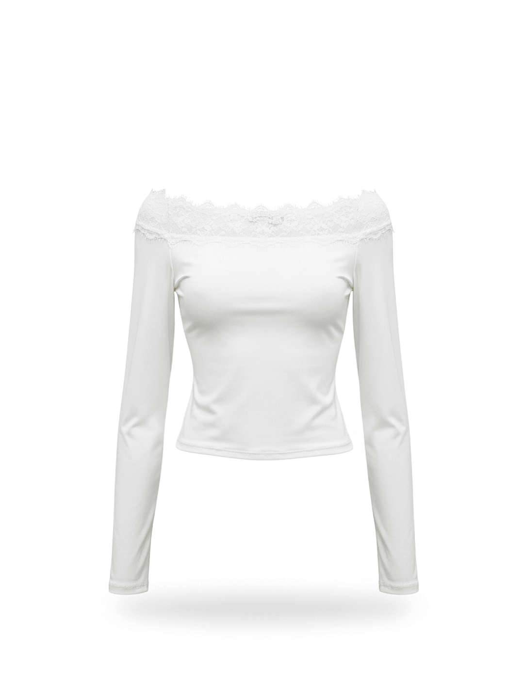 TOP ESCOTE BARCO ENCAJE - BLANCO