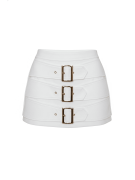 FALDA PANTALÓN HEBILLAS PREMIUM - BLANCO