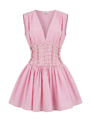 VESTIDO CUERDAS EXCLUSIVO - ROSA
