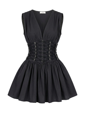 VESTIDO CUERDAS EXCLUSIVO - NEGRO