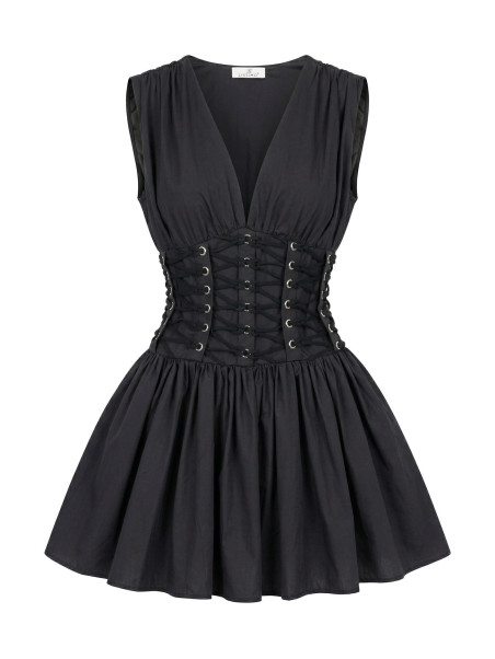 VESTIDO CUERDAS EXCLUSIVO - NEGRO