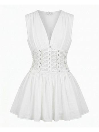 VESTIDO CUERDAS EXCLUSIVO - BLANCO