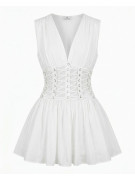 VESTIDO CUERDAS EXCLUSIVO - BLANCO