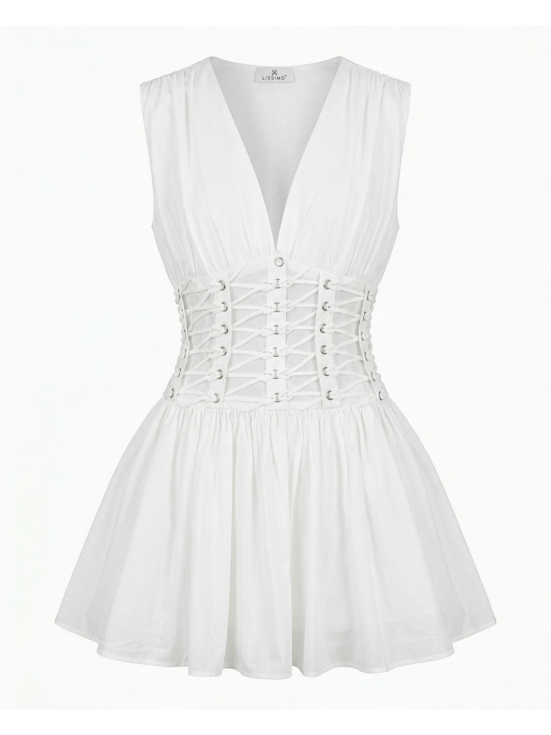 VESTIDO CUERDAS EXCLUSIVO - BLANCO