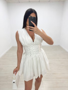 VESTIDO CUERDAS EXCLUSIVO - BLANCO