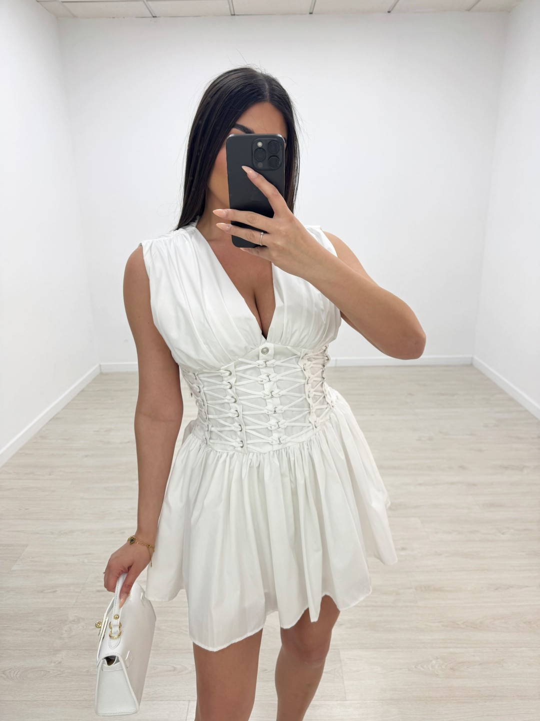 VESTIDO CUERDAS EXCLUSIVO - BLANCO