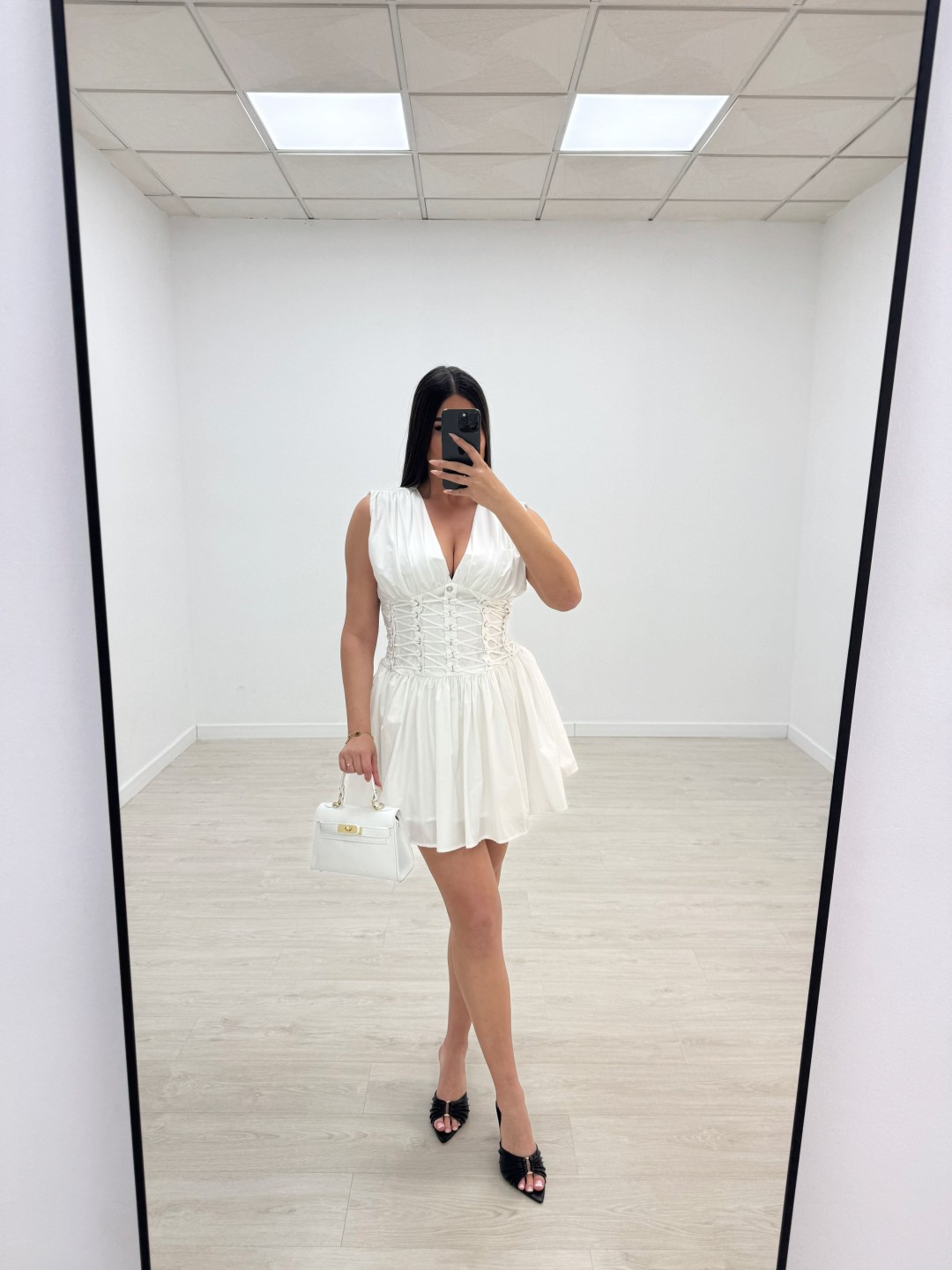 VESTIDO CUERDAS EXCLUSIVO - BLANCO