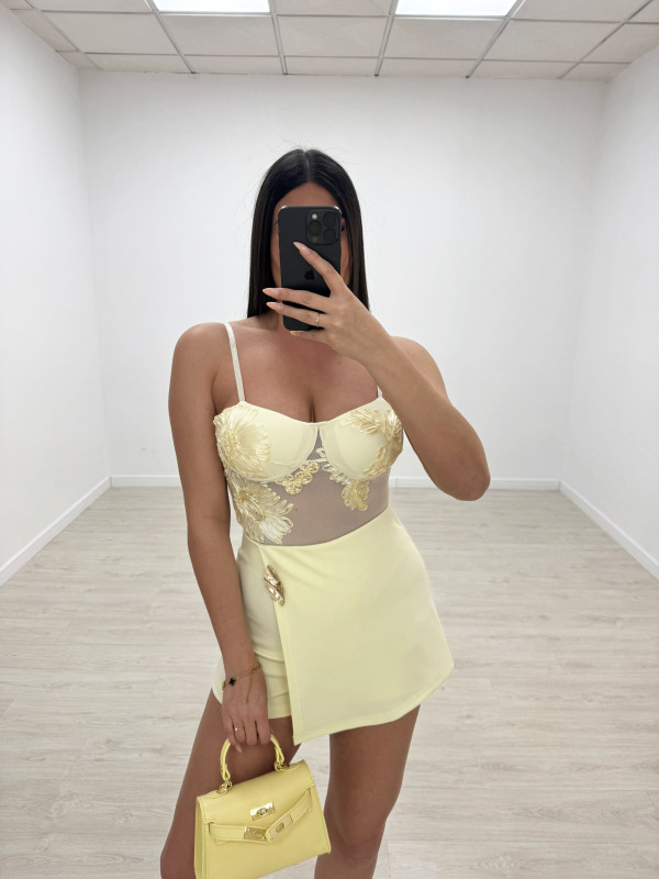 FALDA PANTALÓN DETALLE - AMARILLO BUTTER