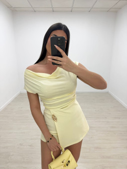 CAMISETA ESCOTE FLUIDO ALGODÓN - AMARILLO BUTTER