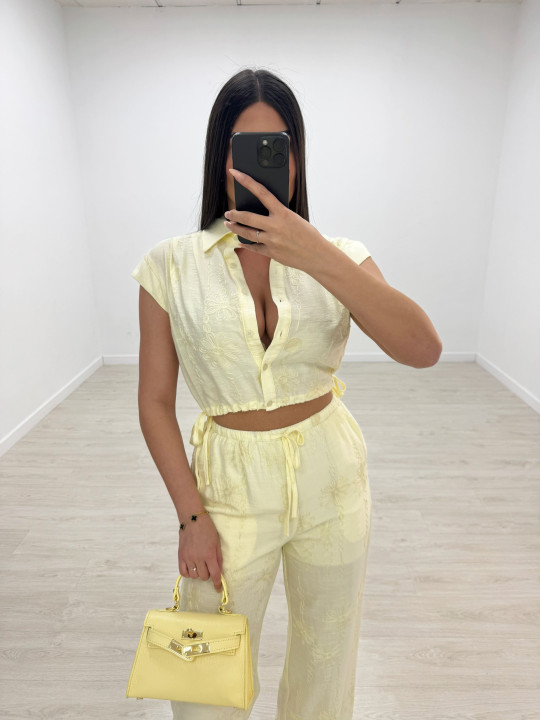 CONJUNTO BORDADO - AMARILLO BUTTER
