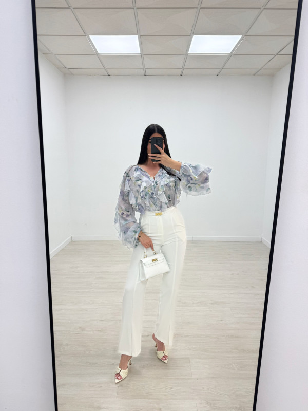 CAMISA VOLANTES ESTAMPADA