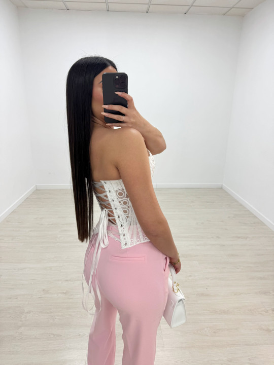 CORSÉ BORDADO EXCLUSIVO - BLANCO