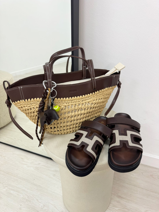 BOLSO POLENE PREMIUM - MARRÓN (PIEL 100%)