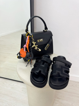 BOLSO MAXI KELLY (PIEL 100%) - NEGRO