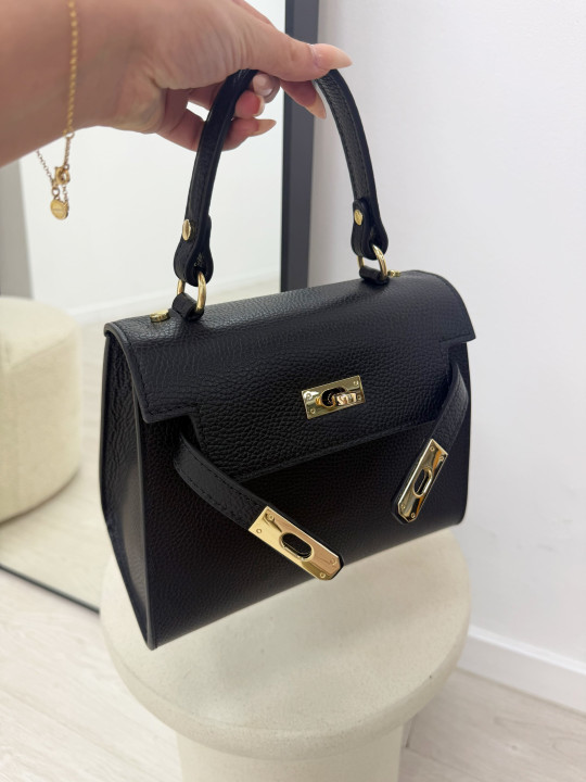 BOLSO MAXI KELLY (PIEL 100%) - NEGRO