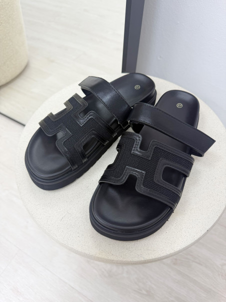 SANDALIAS HERMS - NEGRA