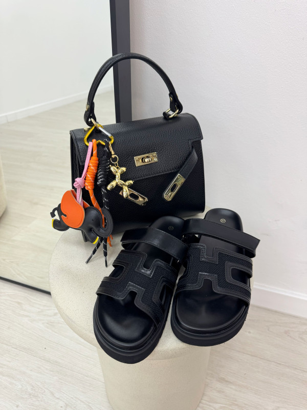 SANDALIAS HERMS - NEGRA