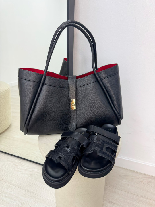 SANDALIAS HERMS - NEGRA