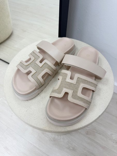 SANDALIAS HERMS - BEIGE