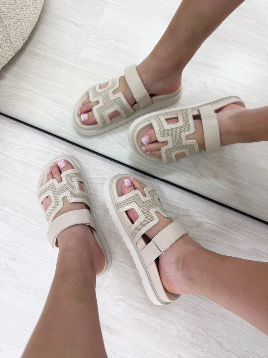 SANDALIAS HERMS - BEIGE