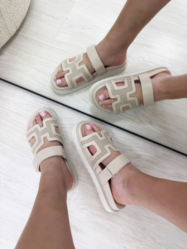 SANDALIAS HERMS - BEIGE