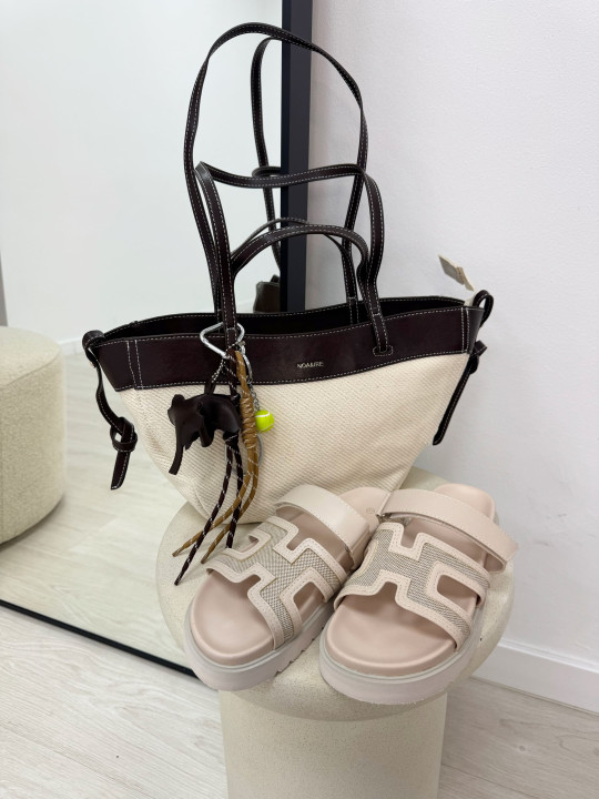 SANDALIAS HERMS - BEIGE