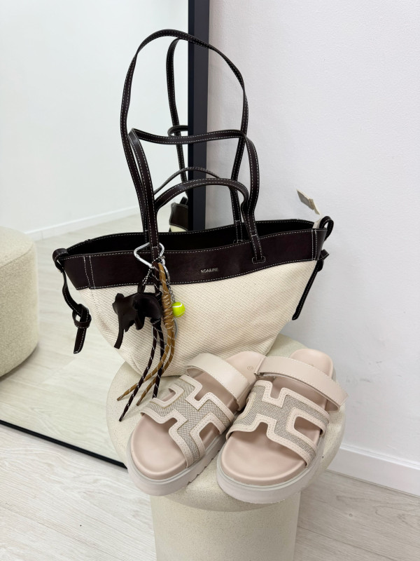 SANDALIAS HERMS - BEIGE